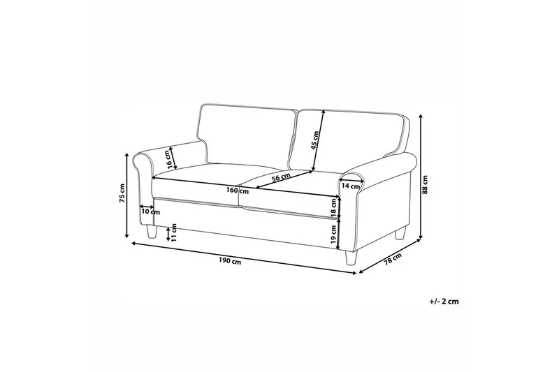 3-sitssoffa Ronneby Brunt, ljust trä - Brunt, ljust trä - Möbler - Soffa - 3 sits soffa