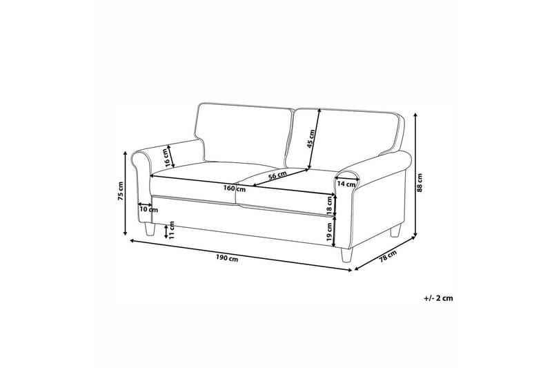3-sitssoffa Ronneby Brunt, ljust trä - Brunt, ljust trä - Möbler - Soffa - 3 sits soffa