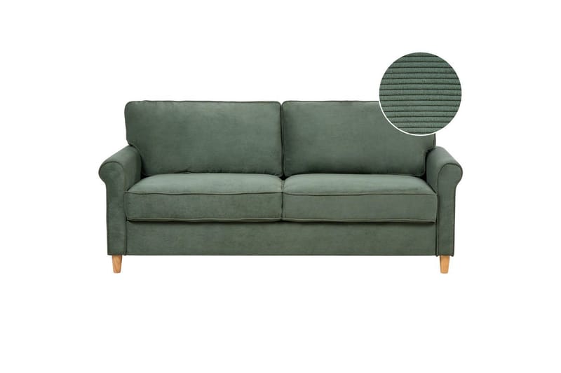 3-sitssoffa Ronneby Grönt, ljust trä - Grönt, ljust trä - Möbler - Soffa - 3 sits soffa