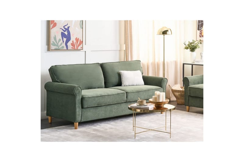 3-sitssoffa Ronneby Grönt, ljust trä - Grönt, ljust trä - Möbler - Soffa - 3 sits soffa