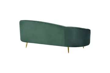 3-sitssoffa Savar Grön, guld - Grön, guld - Möbler - Soffa - Sammetssoffa