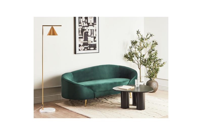 3-sitssoffa Savar Grön, guld - Grön, guld - Möbler - Soffa - 3 sits soffa
