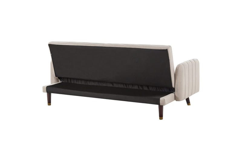 3-sitssoffa Senja Beige, mörkt trä, guld - Beige, mörkt trä, guld - Möbler - Soffa - Bäddsoffa