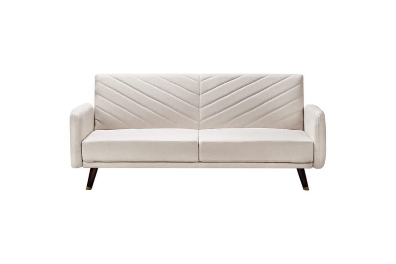 3-sitssoffa Senja Beige, mörkt trä, guld, Beige, mörkt trä, guld