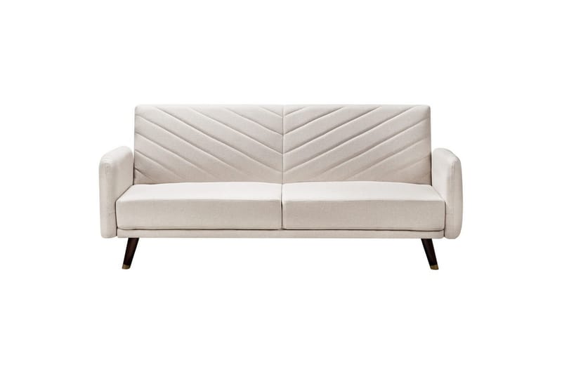 3-sitssoffa Senja Beige, mörkt trä, guld - Beige, mörkt trä, guld - Möbler - Soffa - Bäddsoffa