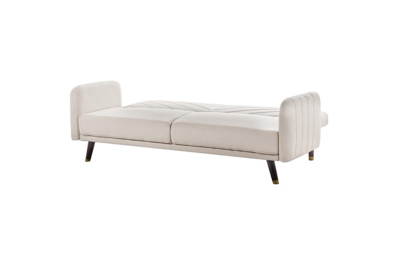 3-sitssoffa Senja Beige, mörkt trä, guld - Beige, mörkt trä, guld - Möbler - Soffa - Bäddsoffa