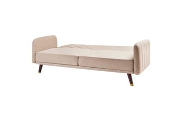 3-sitssoffa Senja Brunt, mörkt trä, guld - Beige - Möbler - Soffa - Bäddsoffa