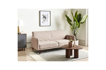 3-sitssoffa Senja Brunt, mörkt trä, guld - Beige - Möbler - Soffa - Bäddsoffa