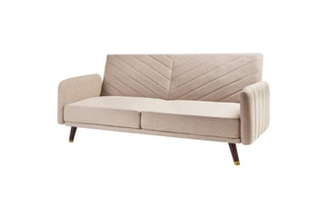 3-sitssoffa Senja Brunt, mörkt trä, guld - Beige - Möbler - Soffa - Bäddsoffa