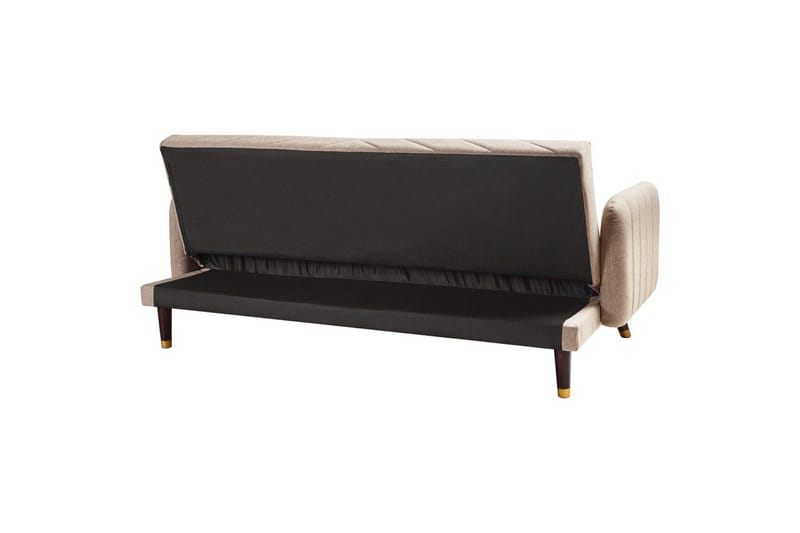 3-sitssoffa Senja Brunt, mörkt trä, guld - Beige - Möbler - Soffa - Bäddsoffa