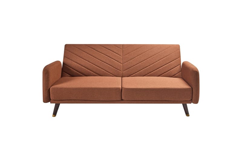 3-sitssoffa Senja Orange, mörkt trä, guld - Orange, mörkt trä, guld - Möbler - Soffa - Bäddsoffa