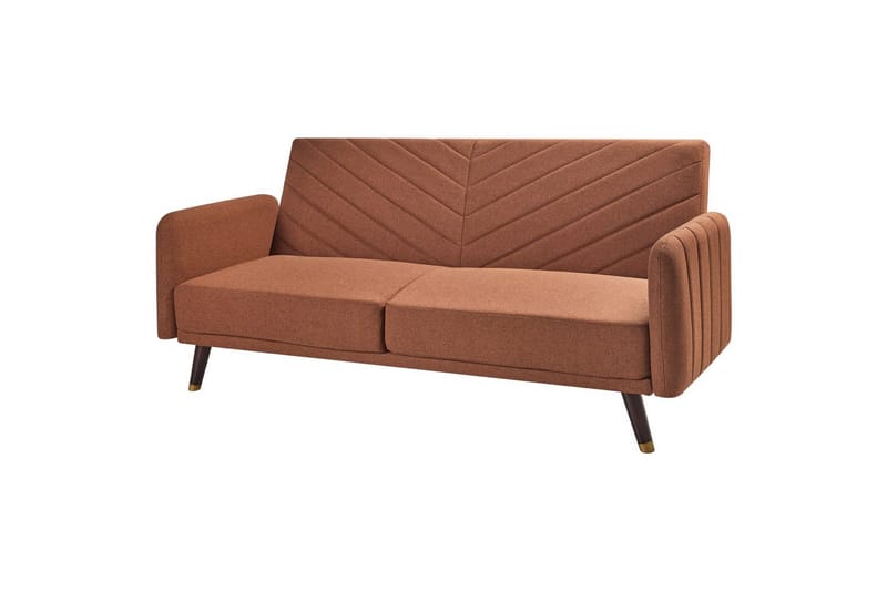 3-sitssoffa Senja Orange, mörkt trä, guld - Orange, mörkt trä, guld - Möbler - Soffa - Bäddsoffa