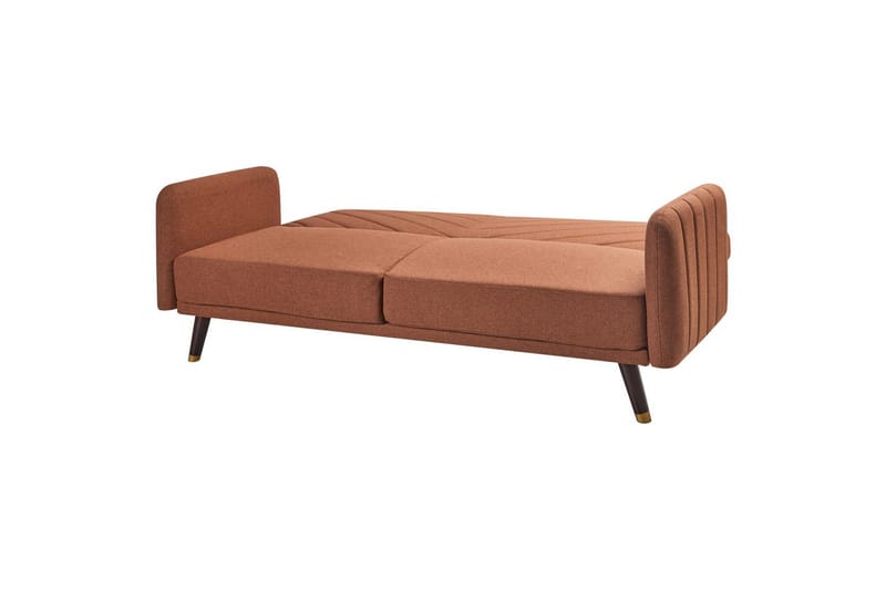 3-sitssoffa Senja Orange, mörkt trä, guld - Orange, mörkt trä, guld - Möbler - Soffa - Bäddsoffa