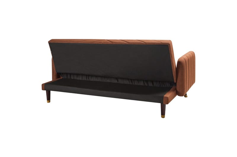 3-sitssoffa Senja Orange, mörkt trä, guld - Orange, mörkt trä, guld - Möbler - Soffa - Bäddsoffa