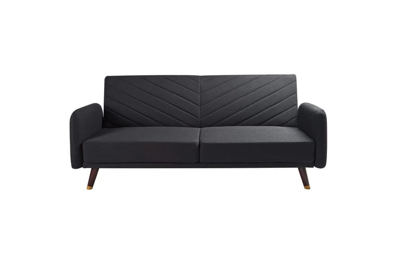 3-sitssoffa Senja Svart, mörkt trä, guld - Svart, mörkt trä, guld - Möbler - Soffa - Bäddsoffa