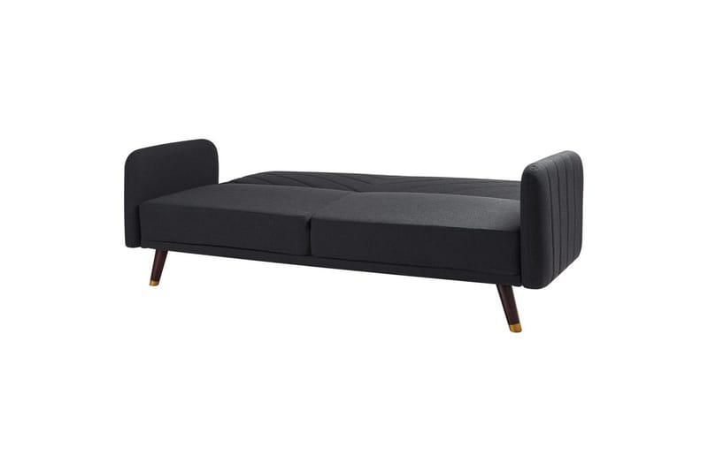 3-sitssoffa Senja Svart, mörkt trä, guld - Svart, mörkt trä, guld - Möbler - Soffa - Bäddsoffa