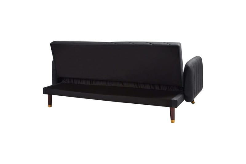 3-sitssoffa Senja Svart, mörkt trä, guld - Svart, mörkt trä, guld - Möbler - Soffa - Bäddsoffa