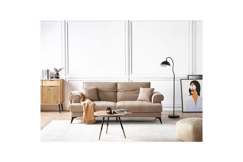 3-sitssoffa Skive Brun, Svart - Beige - Möbler - Soffa - 3 sits soffa