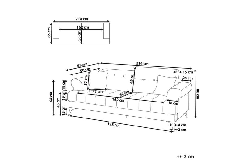 3-sitssoffa Skive Brun, Svart - Beige - Möbler - Soffa - 3 sits soffa