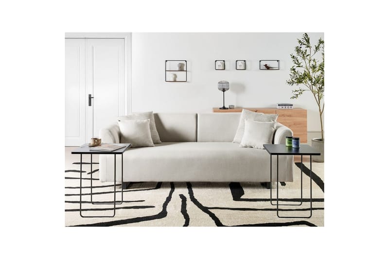 3-sitssoffa Sokna Beige, svart - Beige, svart - Möbler - Soffa - 3 sits soffa