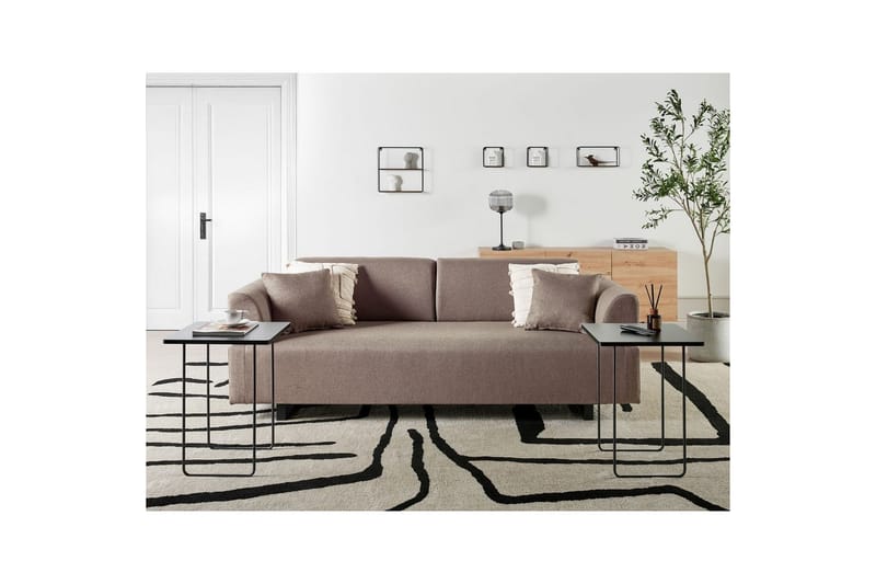 3-sitssoffa Sokna Brun, Svart - Brun, Svart - Möbler - Soffa - 3 sits soffa