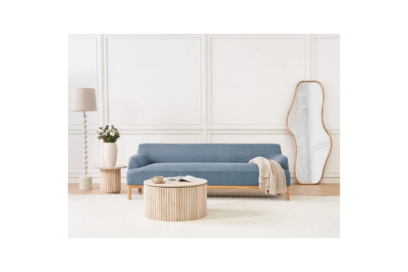3-sitssoffa Sosjo Blått, ljust trä - Blått, ljust trä - Möbler - Soffa - 3 sits soffa