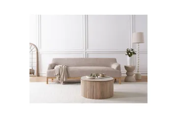 3-sitssoffa Sosjo Brunt, ljust trä - Brunt, ljust trä - Möbler - Soffa - 3 sits soffa