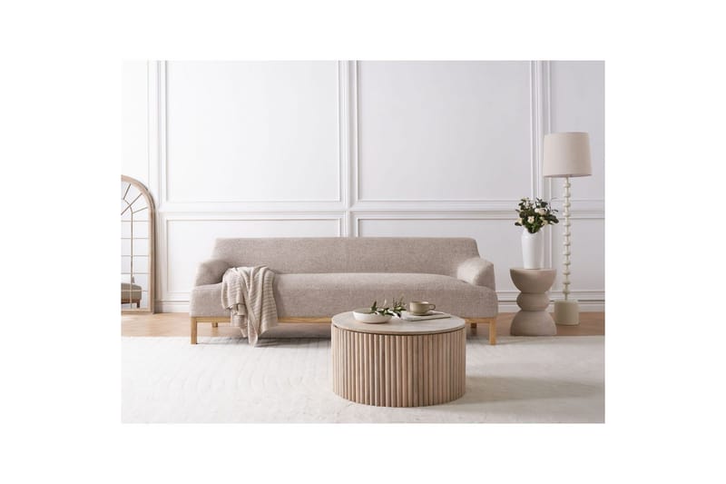 3-sitssoffa Sosjo Brunt, ljust trä - Brunt, ljust trä - Möbler - Soffa - 3 sits soffa