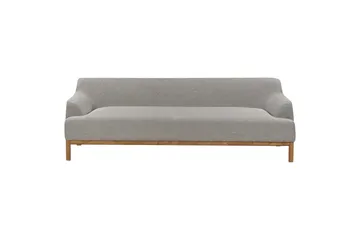 3-sitssoffa Sosjo Grå, ljust trä