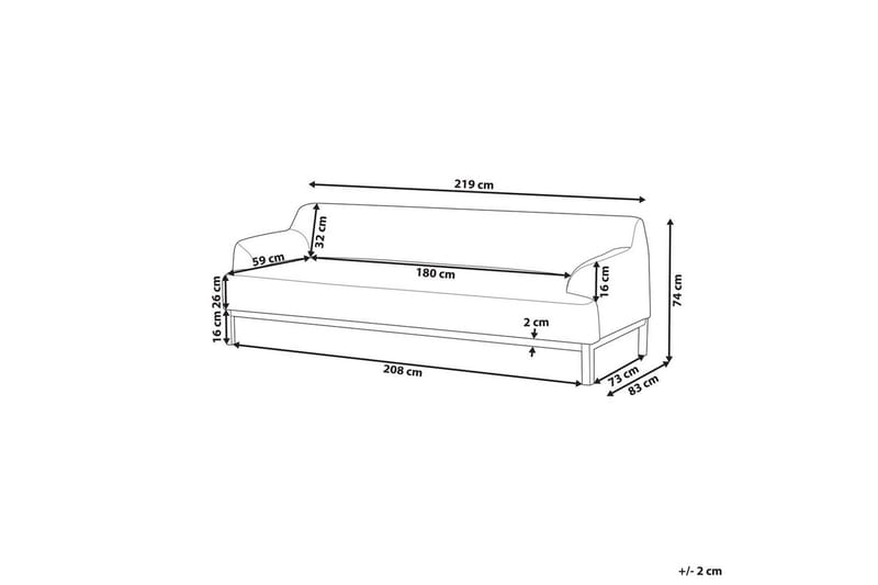 3-sitssoffa Sosjo Grå, ljust trä - Grå, ljust trä - Möbler - Soffa - 3 sits soffa