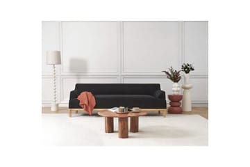 3-sitssoffa Sosjo Svart, ljust trä - Svart, ljust trä - Möbler - Soffa - 3 sits soffa