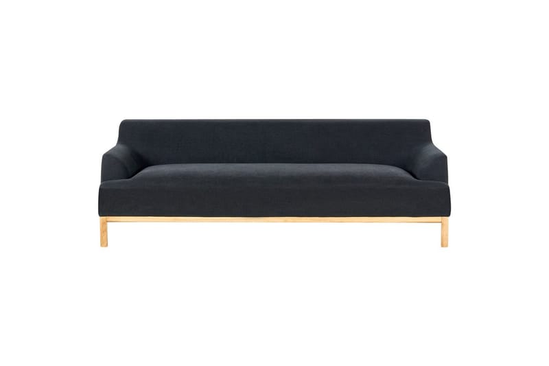 3-sitssoffa Sosjo Svart, ljust trä - Svart, ljust trä - Möbler - Soffa - 3 sits soffa