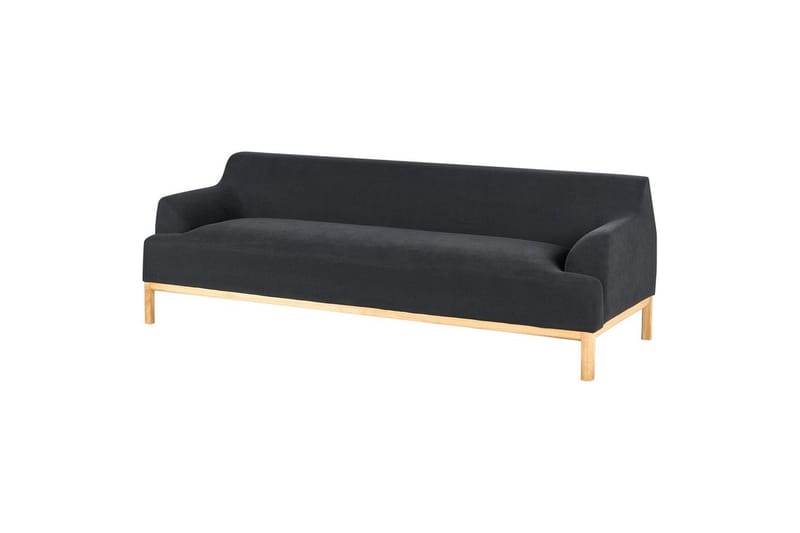 3-sitssoffa Sosjo Svart, ljust trä - Svart, ljust trä - Möbler - Soffa - 3 sits soffa