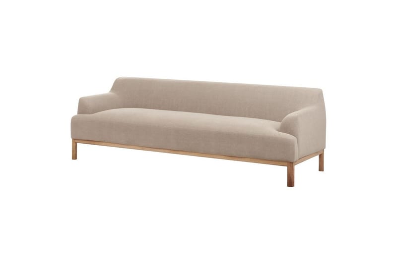 3-sitssoffa Sosjo Taupe, ljust trä - Taupe, ljust trä - Möbler - Soffa - 3 sits soffa
