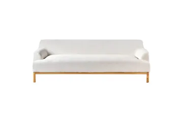 3-sitssoffa Sosjo Vit, ljust trä - Vit, ljust trä - Möbler - Soffa - 3 sits soffa