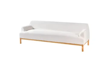 3-sitssoffa Sosjo Vit, ljust trä - Vit, ljust trä - Möbler - Soffa - 3 sits soffa
