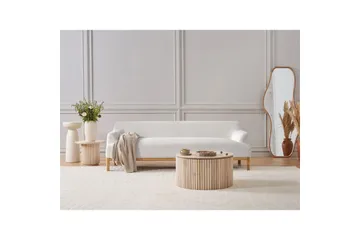 3-sitssoffa Sosjo Vit, ljust trä - Vit, ljust trä - Möbler - Soffa - 3 sits soffa