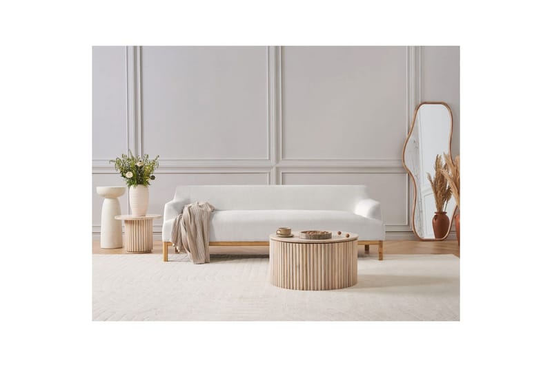 3-sitssoffa Sosjo Vit, ljust trä - Vit, ljust trä - Möbler - Soffa - 3 sits soffa