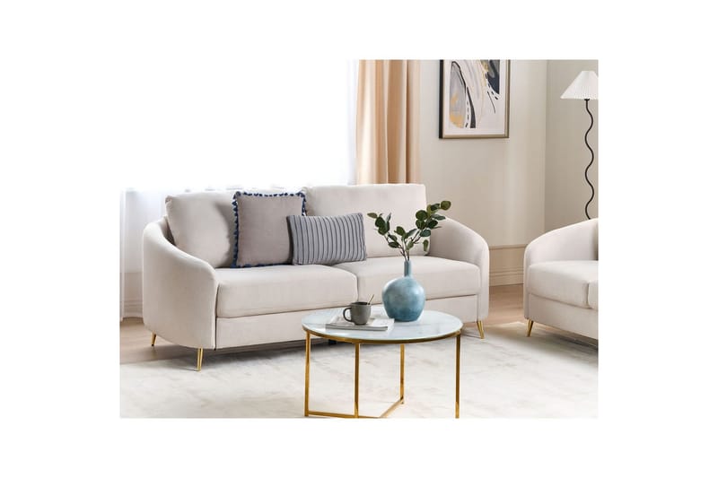 3-sitssoffa Trosa Beige, guld - Beige, guld - Möbler - Soffa - 3 sits soffa