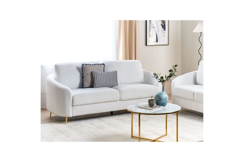 3-sitssoffa Trosa Vitt, guld - Vitt, guld - Möbler - Soffa - 3 sits soffa