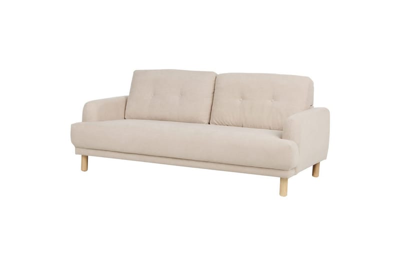 3-sitssoffa Tuve Beige, ljust trä, Manchestertyg - Beige, ljust trä, Manchestertyg - Möbler - Soffa - 3 sits soffa