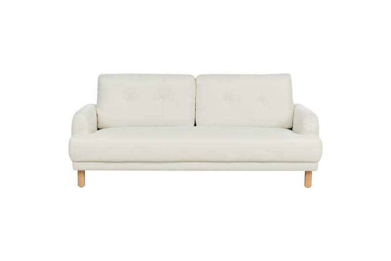 3-sitssoffa Tuve Off-white, ljust trä, Polyester, Off-white, ljust trä, Polyester