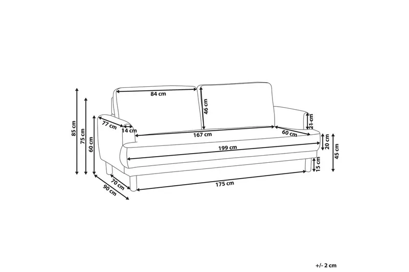 3-sitssoffa Tuve Vit, ljust trä, Bouclé - Vit, ljust trä, Bouclé - Möbler - Soffa - 3 sits soffa