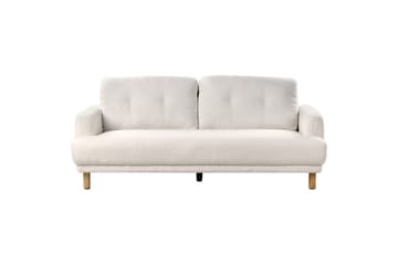 3-sitssoffa Tuve Vit, ljust trä, Bouclé - Vit, ljust trä, Bouclé - Möbler - Soffa - 3 sits soffa