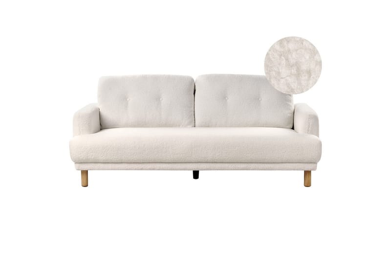 3-sitssoffa Tuve Vit, ljust trä, Bouclé - Vit, ljust trä, Bouclé - Möbler - Soffa - 3 sits soffa