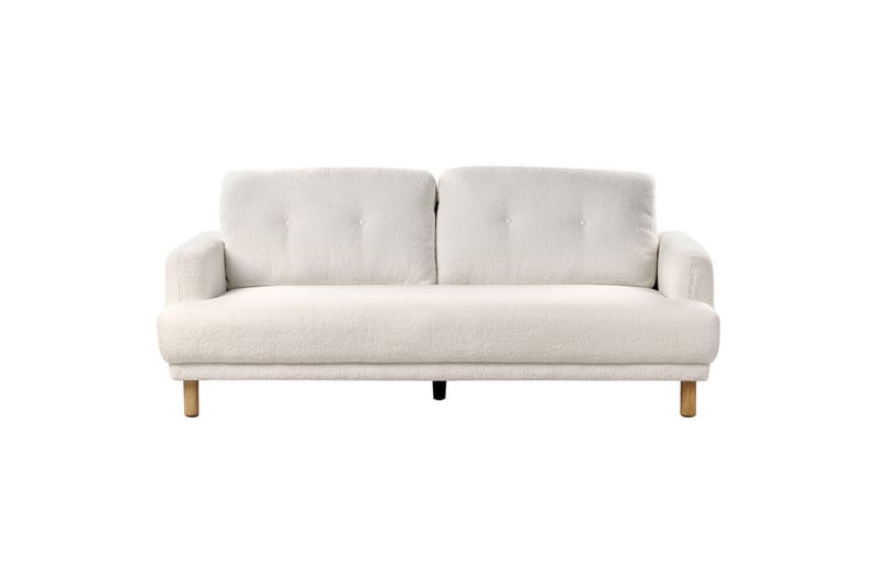 3-sitssoffa Tuve Vit, ljust trä, Bouclé - Vit, ljust trä, Bouclé - Möbler - Soffa - 3 sits soffa