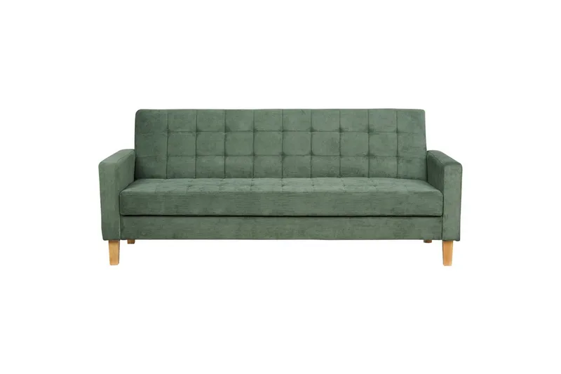 3-sitssoffa Vehkoo Grönt, ljust trä - Grönt, ljust trä - Möbler - Soffa - Bäddsoffa