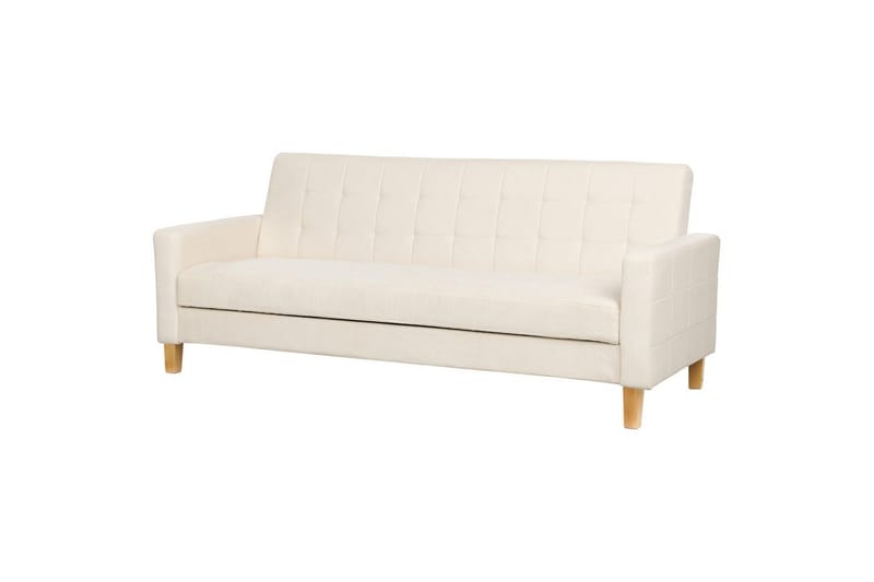 3-sitssoffa Vehkoo Vit, ljust trä - Vit, ljust trä - Möbler - Soffa - Bäddsoffa