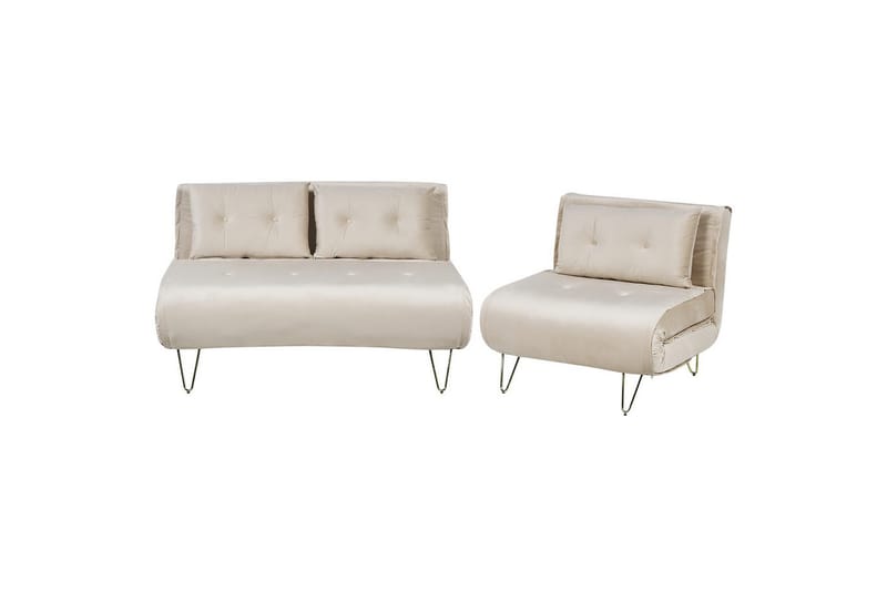 3-sitssoffa Vestfold Beige, guld - Beige, guld - Möbler - Soffa - Bäddsoffa
