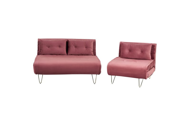 3-sitssoffa Vestfold Rosa, guld - Rosa, guld - Möbler - Soffa - Bäddsoffa